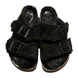 Birkenstock Arizona Two Strap Sandals Buckles Shearling Sandals Size 37 Unisex